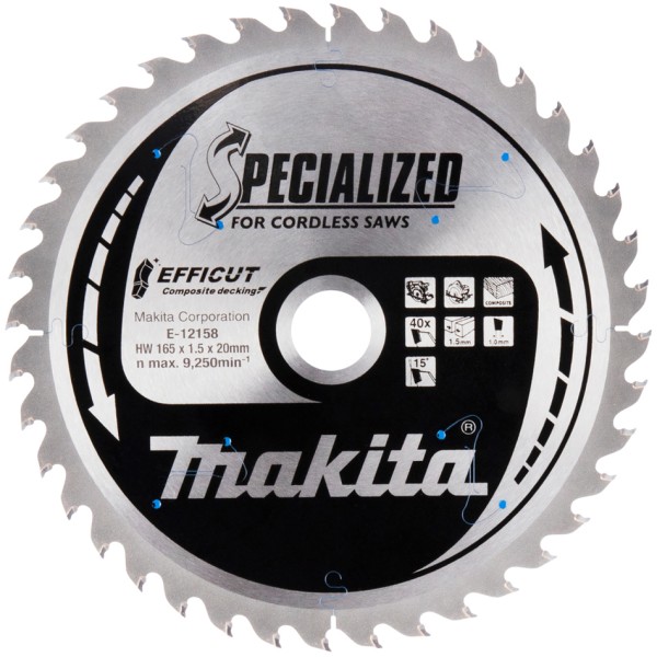 Диск Makita Efficut SPECIALIZED по дереву 165x20 мм, 40T