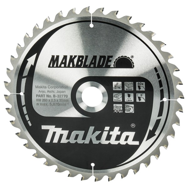 Диск Makita MAKBlade по дереву 260x30 мм, 40T