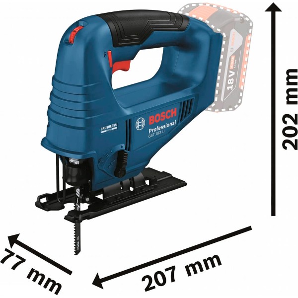 Аккумуляторный лобзик Bosch Professional GST 183-LI без акб