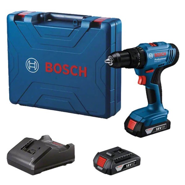 Аккумуляторная ударная дрель-шуруповерт Bosch GSB 183-LI Professional, 2 акб 2.0Ah, з/п GAL 18V-20 в кейсе