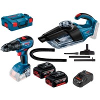 Аккумуляторный набор Bosch Professional GSB 18V-50 в L-BOXX 102 + GAS 18V-1, с 2 акб GBA 18V 5 Ah и з/у GAL 1880 CV