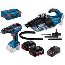 Аккумуляторный набор Bosch Professional GSB 18V-50 в L-BOXX 102 + GAS 18V-1, с 2 акб GBA 18V 5 Ah и з/у GAL 1880 CV
