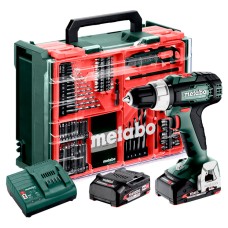 Аккумуляторная дрель-шуруповерт Metabo BS 18 L Set с 2 акб 18V 2 Ah, з/у SC 30, кейс + принадлежности