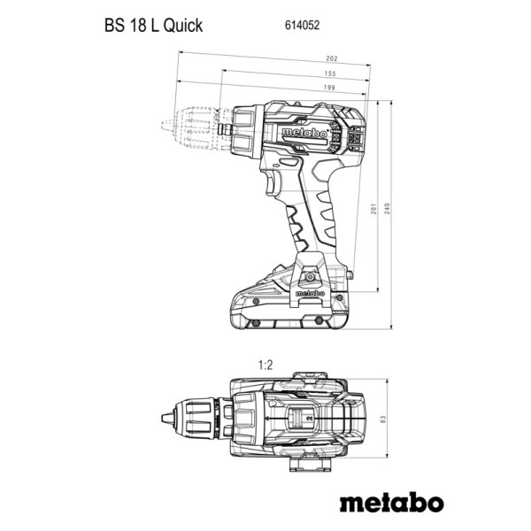 Аккумуляторная ударная дрель-шуруповерт Metabo SB 18 L Quick с 2 акб 18V 2 Ah, з/п SC 30 в metaBOX 145