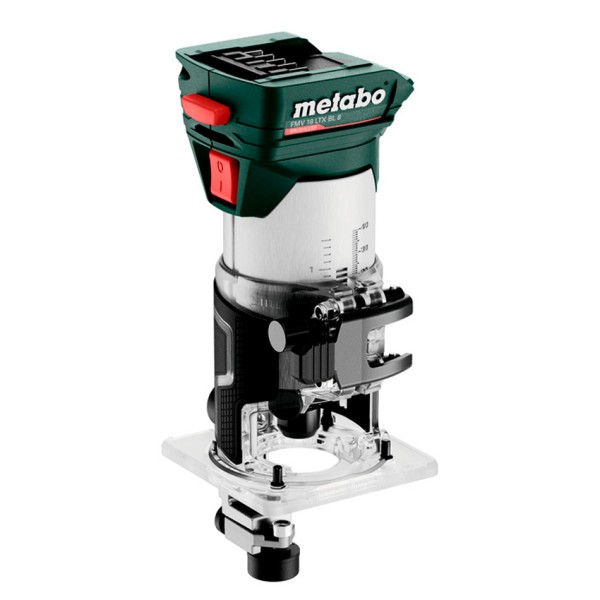 Аккумуляторный фрезер для обработки кромок Metabo FMV 18 LTX BL 8 с 2 акб 18 V 4 Ah, з/у ASC 55 в metaBOX 145 L