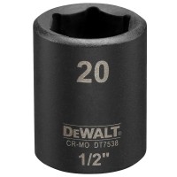 Торцевая ударная короткая головка IMPACT DeWalt, 20 мм