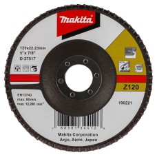 Лепестковый диск для нержавеющей стали Makita, 125 мм K120
