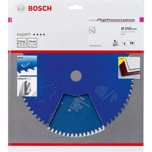 Пильный диск Bosch Expert for High Pressure Laminate 250x30x2,8/1,8x80 T