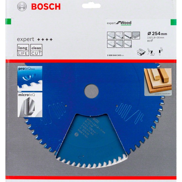Пильный диск Bosch Expert for Wood 254x30x2,6/1,8x80 T