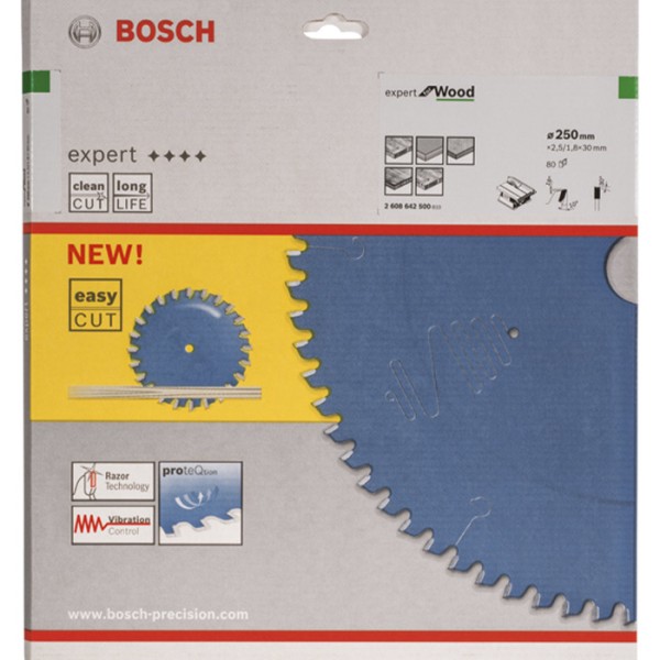 Пильный диск Bosch Expert for Wood 250x30x2,5/1,8x80 T