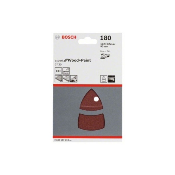 Шлифлист Bosch Expert for Wood and Paint C430, 102x62 мм, K180, 10 шт