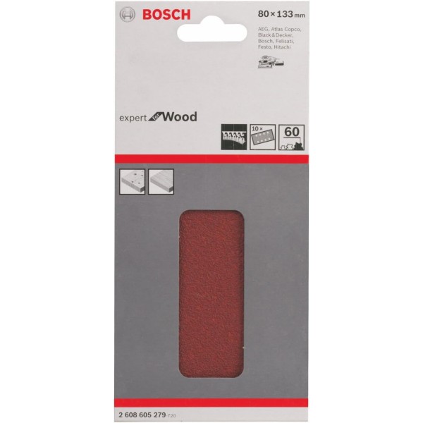 Шлифлист Bosch Expert for Wood and Paint C430, 80x133 мм, K60, 10 шт