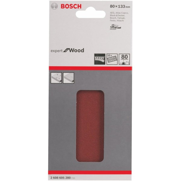 Шлифлист Bosch Expert for Wood and Paint C430, 80x133 мм, K80, 10 шт