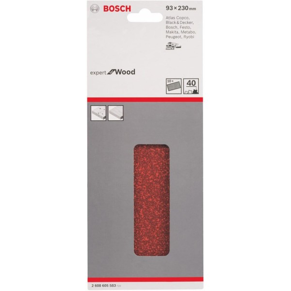 Шлифлист Bosch Expert for Wood and Paint C430, 93x230 мм, K40, 10 шт