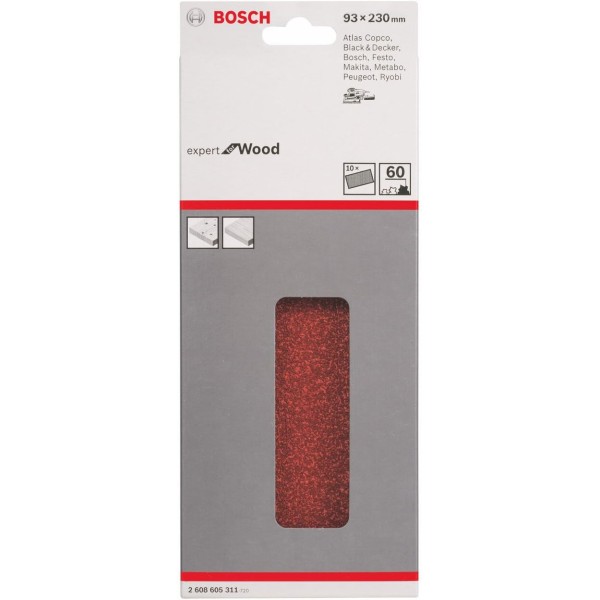 Шлифлист Bosch Expert for Wood and Paint C430, 93x230 мм, K60, 10 шт