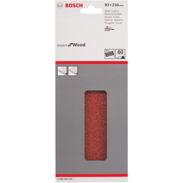 Шлифлист Bosch Expert for Wood and Paint C430, 93x230 мм, K60, 10 шт