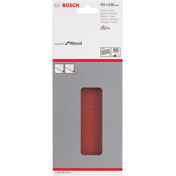 Шлифлист Bosch Expert for Wood C430, 93x230 мм, K80, 10 шт
