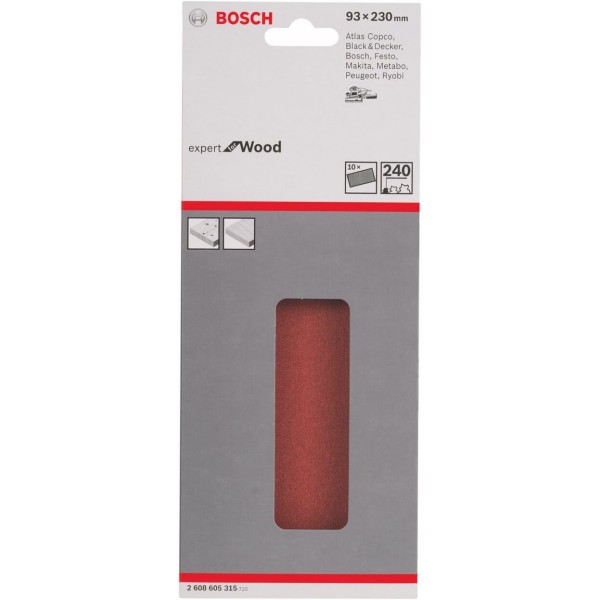 Шлифлист Bosch Expert for Wood 93x230 мм, K240, 10 шт