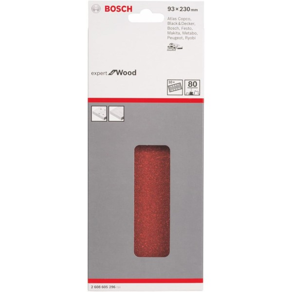 Шлифлист Bosch Expert for Wood 93x230 мм, K80, 10 шт