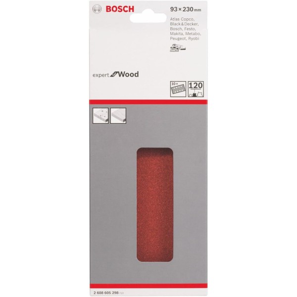 Шлифлист Bosch Expert for Wood 93x230 мм, K120, 10 шт
