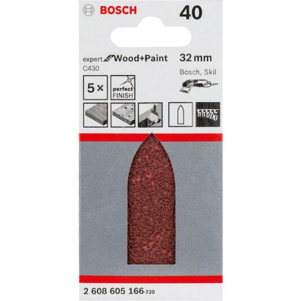 Шлифлист Bosch Expert for Wood and Paint C430, 32x88 мм, K40, 5 шт