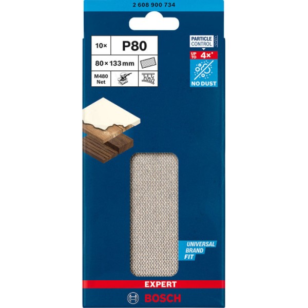 Шлифлист Bosch Expert M480 80х133 мм G80 10 шт