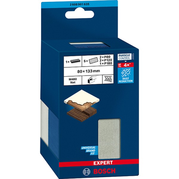 Губка шлифовальная Bosch Expert M480 1 шт + 5 сеток
