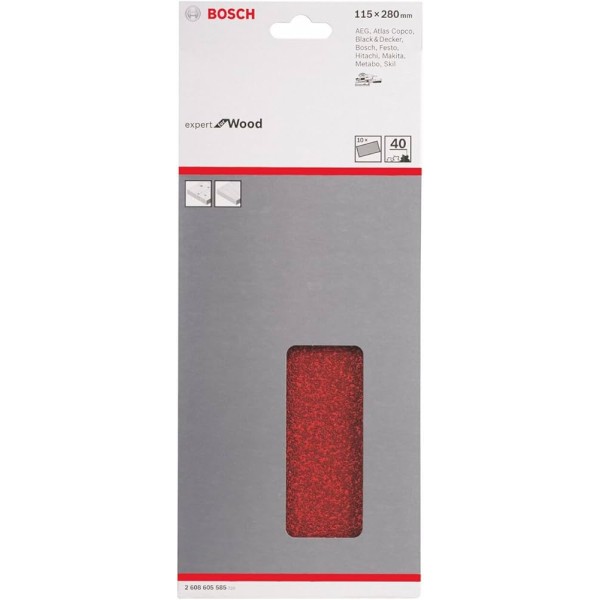 Шлифлист Bosch Expert for Wood C430, 115x280 мм, K40, 10 шт
