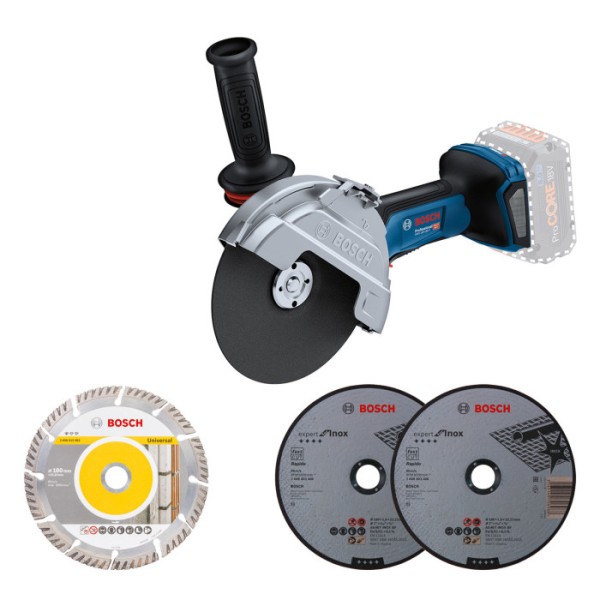 Аккумуляторная угловая шлифмашина Bosch GWS 18V-180 P Professional 3 диска, без акб