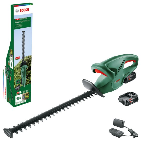 Кусторез аккумуляторный Bosch EasyHedgeCut 18V-45 с 2 акб PBA 18V 2.0 Ah и з/п AL 1810 CV