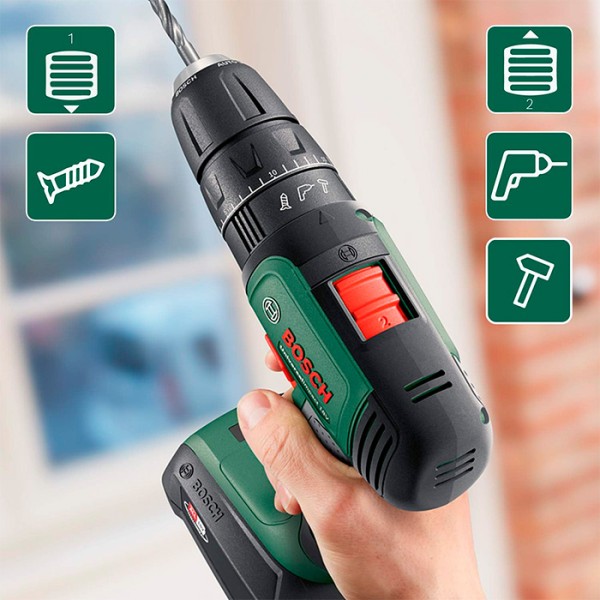 Ударная аккумуляторная дрель-шуруповерт Bosch UniversalImpact 18V, 2 акб PBA 18V 1,5Ah и з/п AL 1810 CV