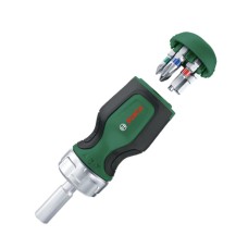 Короткая отвертка Bosch с храповиком и 6-ю битами