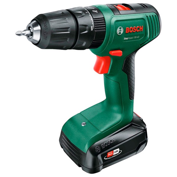Ударная аккумуляторная дрель-шуруповерт Bosch ЕаѕуImpact 18V-40, 2 акб PBA 18V 2.0Ah и з/п AL 18V-20 в кейсе