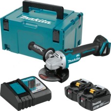 Аккумуляторная болгарка Makita DGA 504 RTJ, 2x5.0 Ah, DC18RC, кейс Makpac