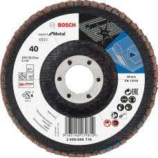 Пелюстковий шліфкруг Bosch X551 Expert for Metal 125×22.23 мм К40