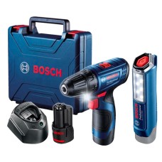 Аккумуляторная дрель-шуруповерт Bosch GSR 120-LI Professional + фонарь GLI 12V-300
