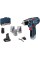 Акумуляторний шурупокрут Bosch Professional GSR12V-15 в сумці з 2 акб 12V (2Ah+4Ah) та з/п GAL 12V-20, з набором 7 свердел по дереву, набором 7 свердел по металу та набором 25 насадок