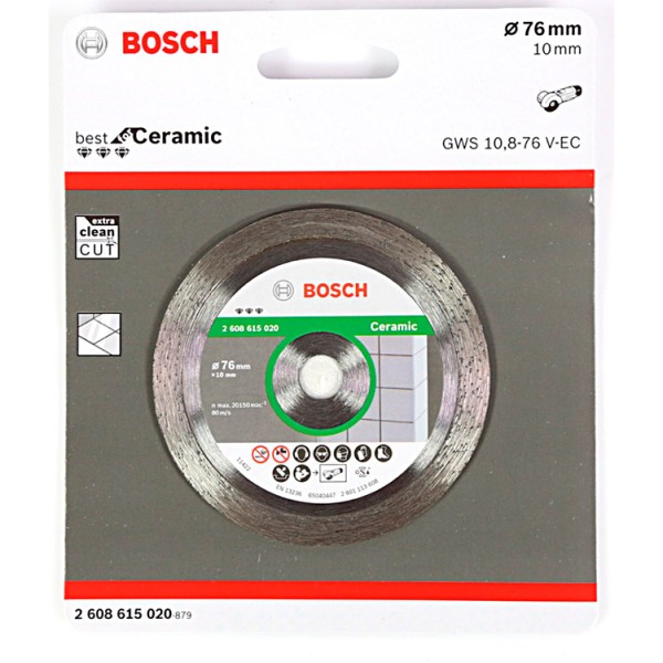 Алмазний відрізний круг Bosch Best for Ceramic, 76-10 мм