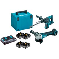 Набор инструментов Makita DLXMUA264 (DHR263, DGA504, BL1830Bx4, DC18RD, Makpac4)