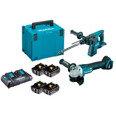 Набор инструментов Makita DLXMUA264 (DHR263, DGA504, BL1830Bx4, DC18RD, Makpac4)