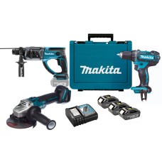 Набор инструментов Makita DLXMUA504A (DGA504, DHR202, DDF482)