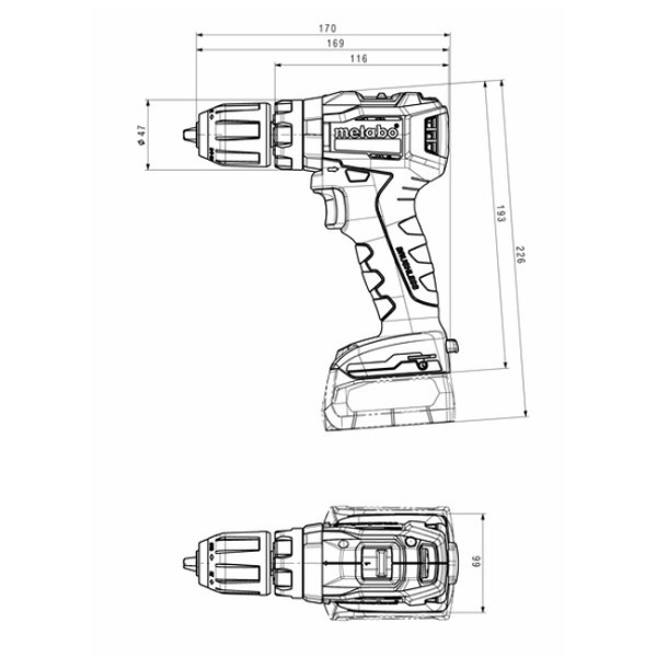 Аккумуляторная ударная дрель-шуруповерт Metabo PowerMaxx SB 12 BL, какрас, в кейсі MetaBox