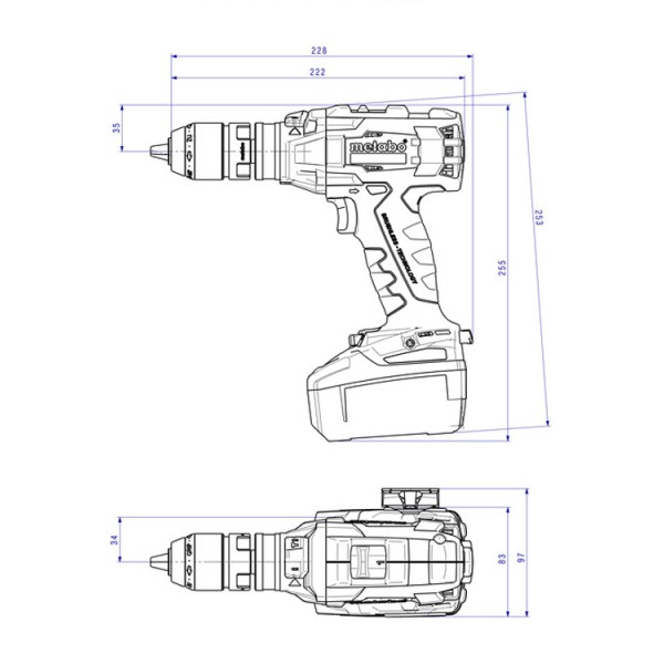 Акумуляторний ударний дриль-шурупокрут Metabo SB 18 LTX BL Q I LiHD, 2 акб 4 Ah