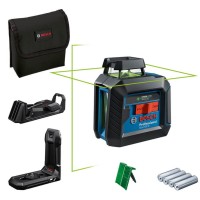 Лазерный нивелир Bosch Professional GLL 2-20 G с держателем, потолочным креплением и 4 батарейками