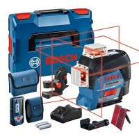 Линейный лазерный нивелир Bosch Professional GLL 3-80 C в L-Boxx 136 с приемником LR 7, держателем BM 1, мишенью, чехлом, 1 акб GBA 12V 2.0 Ah и з/у GAL 1230 CV