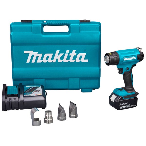 Акумуляторний технічний фен Makita DHG 181 RT, 1 акб 18 В Li-Ion LTX 5.0 Ah, з/п, кейс