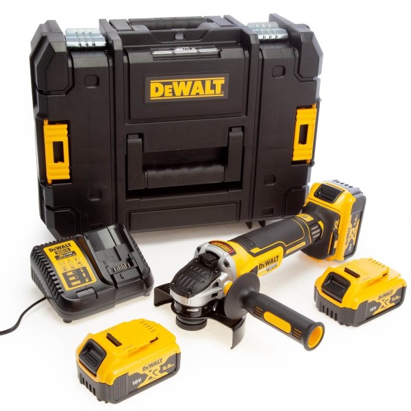Аккумуляторная болгарка DeWalt DCG405P3 в кейсе с 3 акб и з/у