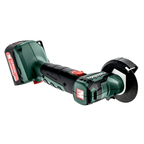Аккумуляторная болгарка Metabo PowerMaxx CC 12 BL в MetaBox с 2 акб Li-Power 12 V 2.0 Ah, з/у LC SC 30, набором дисков