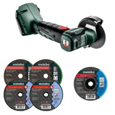 Аккумуляторная болгарка Metabo CC 18 LTX BL каркас в картоне с набором дисков