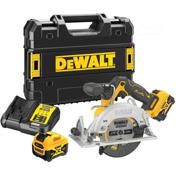 Акумуляторна дискова пила DeWalt DCS512P2 в кейсі з 2 акб і з/п